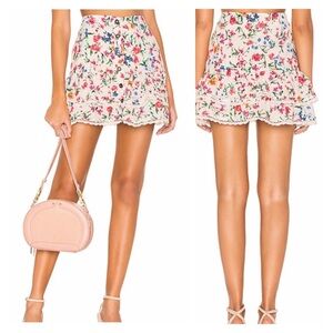 LOVERS + FRIENDS | NEW Peony Floral 100% Cotton Tiered Marty Mini Skirt size M